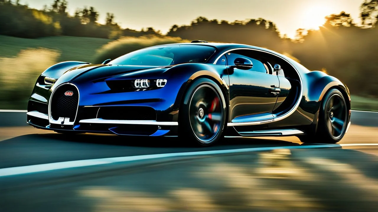 A sleek with livery (((Customized gangsters lowrider bugatti chiron))), its contours and details perfectly captured in a (((cinematic view))), zipping along a winding road under a beautiful blue fresh morning sky