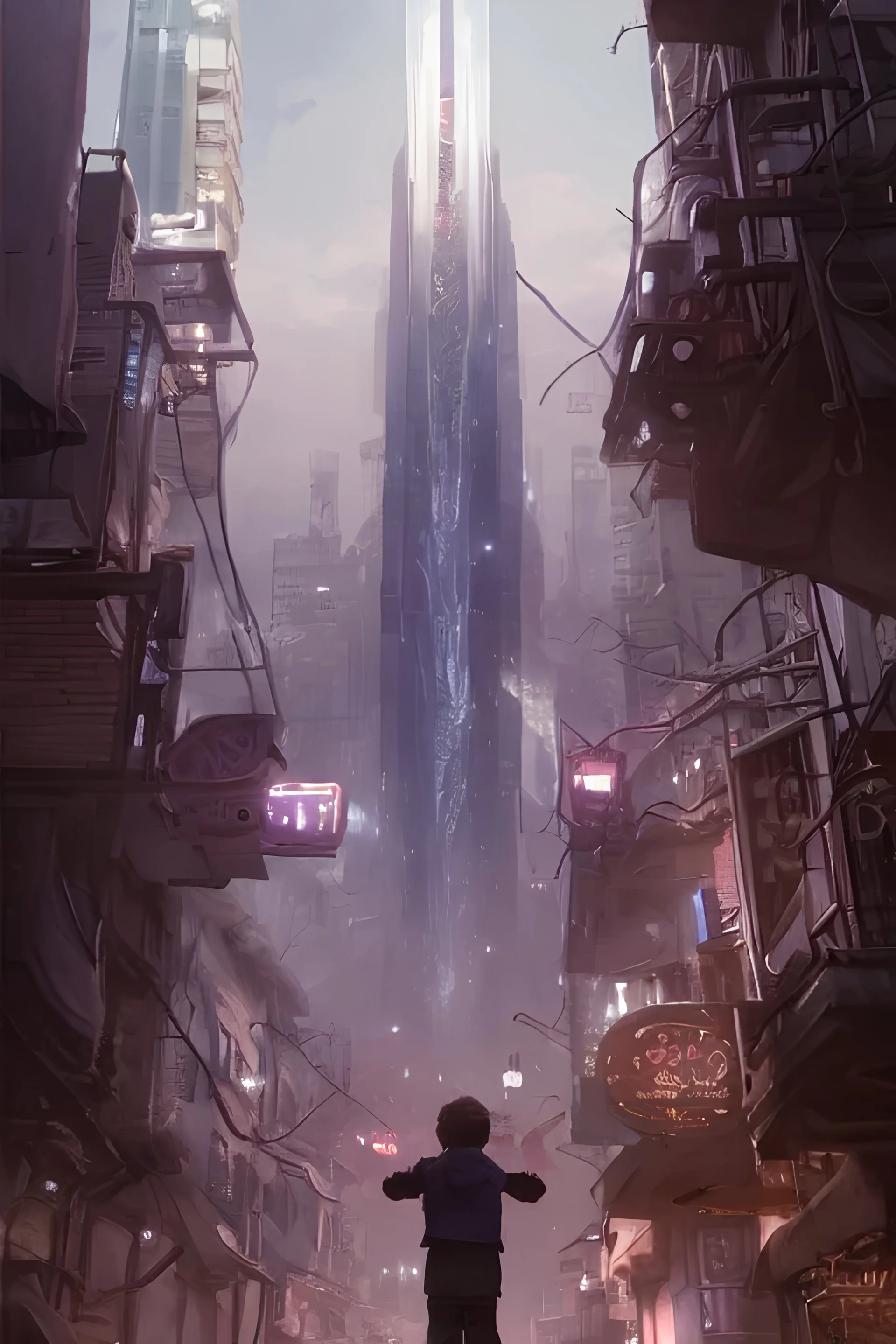 highly detailed surreal vfx portrait of an incredible cityscape, stephen bliss, unreal engine, greg rutkowski, loish, rhads, beeple, makoto shinkai and lois van baarle, global illumination, detailed and intricate environment