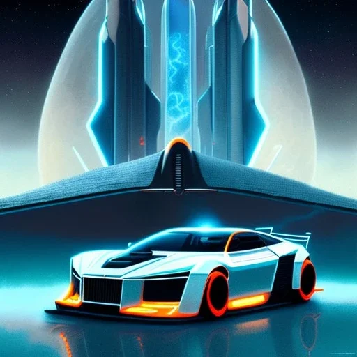 fullbody Drawing of 'SuperCar FROM FUTURE'intricate detail,by andrea bonelli,Kilian Eng,Ohrai,three quarters view, Futuristic Vehicle design study, toned colors,16k