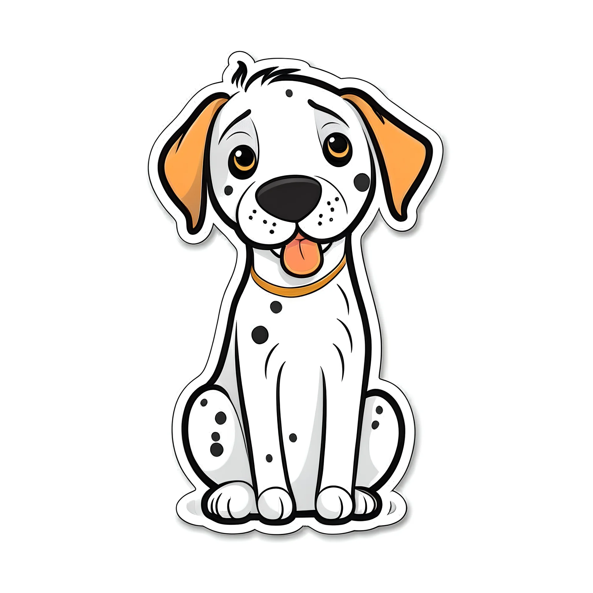Funny dog Lover cartoon simple die cut sticker white background