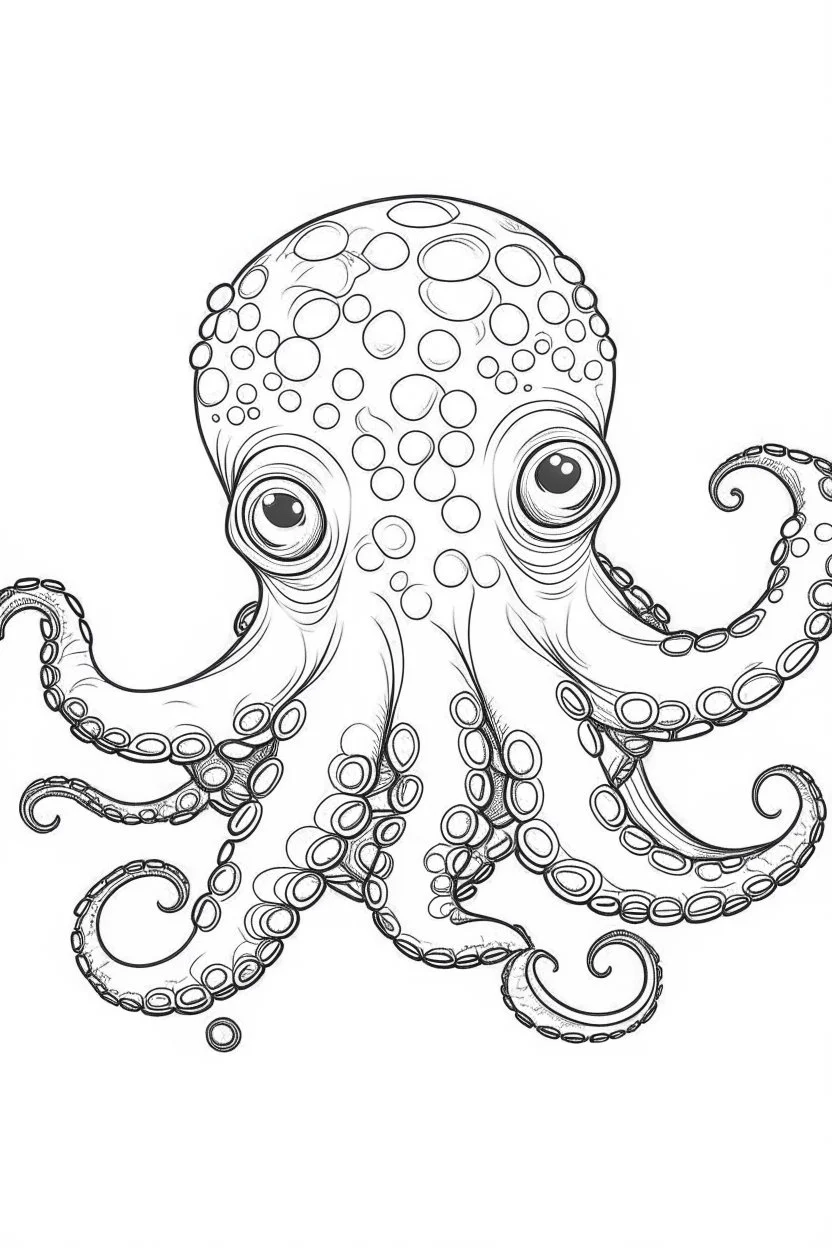 Easy octopus drawing with colour