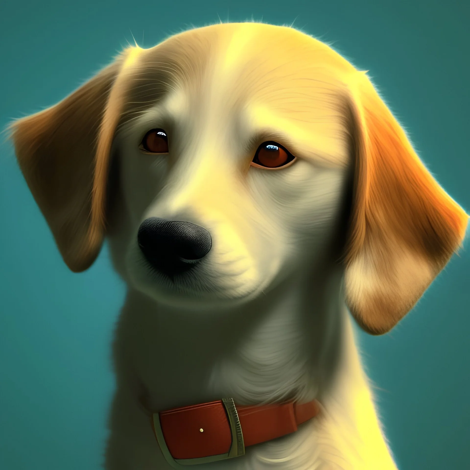 a happy dog the style of minimalism, as painted by Cezanne, hyper detailed, unreal engine, 8k