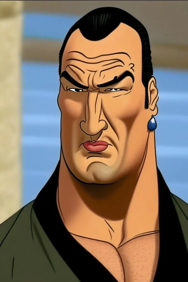 Steven Seagal actor cartoon 2d