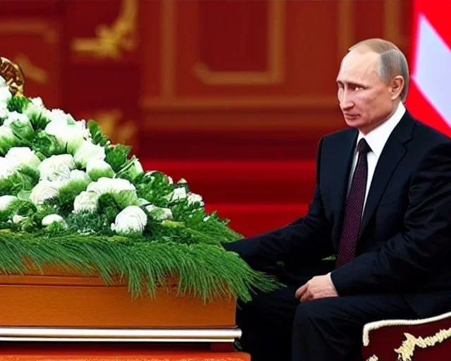 president Putin in coffin