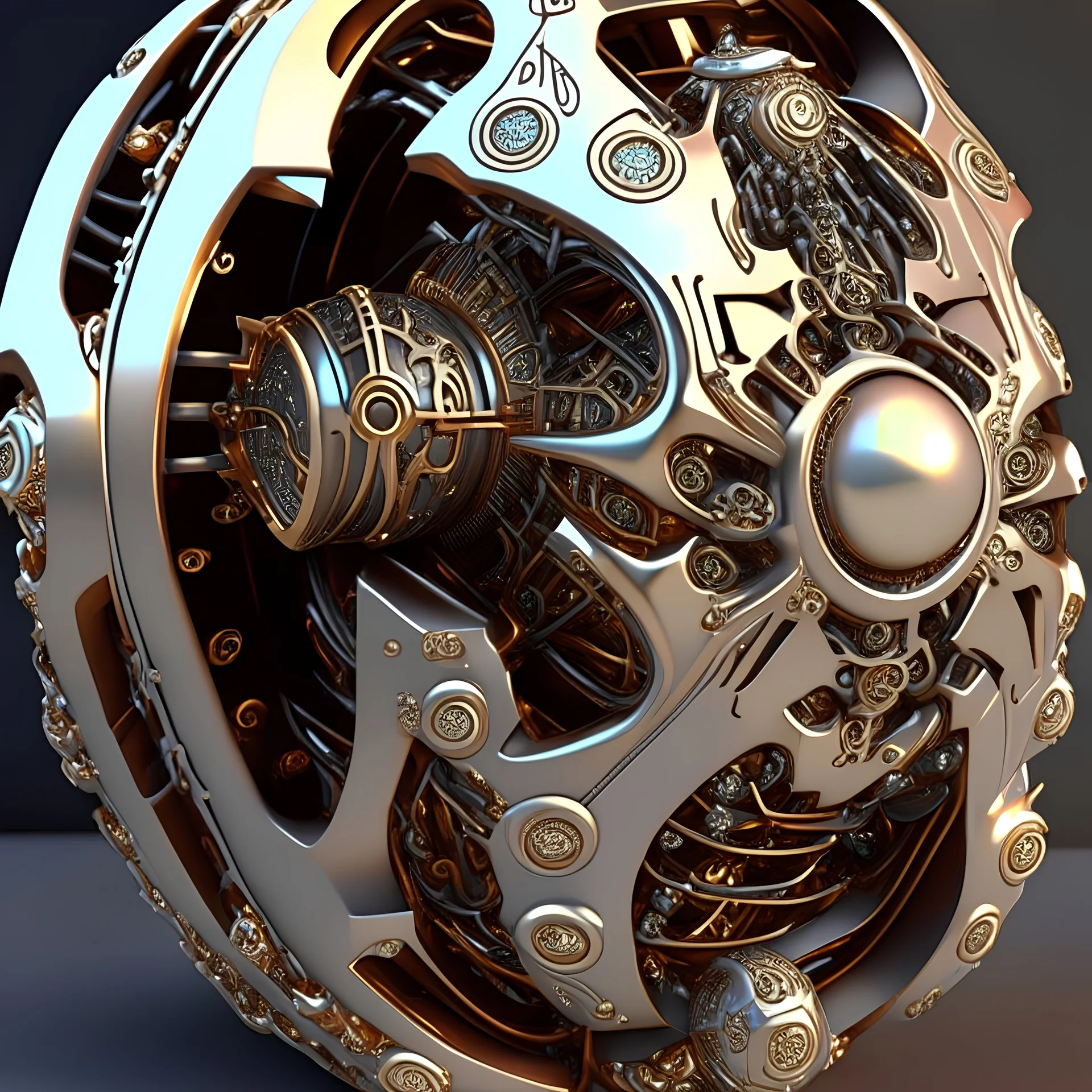 highly detailed object with cogs details, shinning glossy metal, futuristic, Super detailed 3d , intricated details, as trending in artstation,