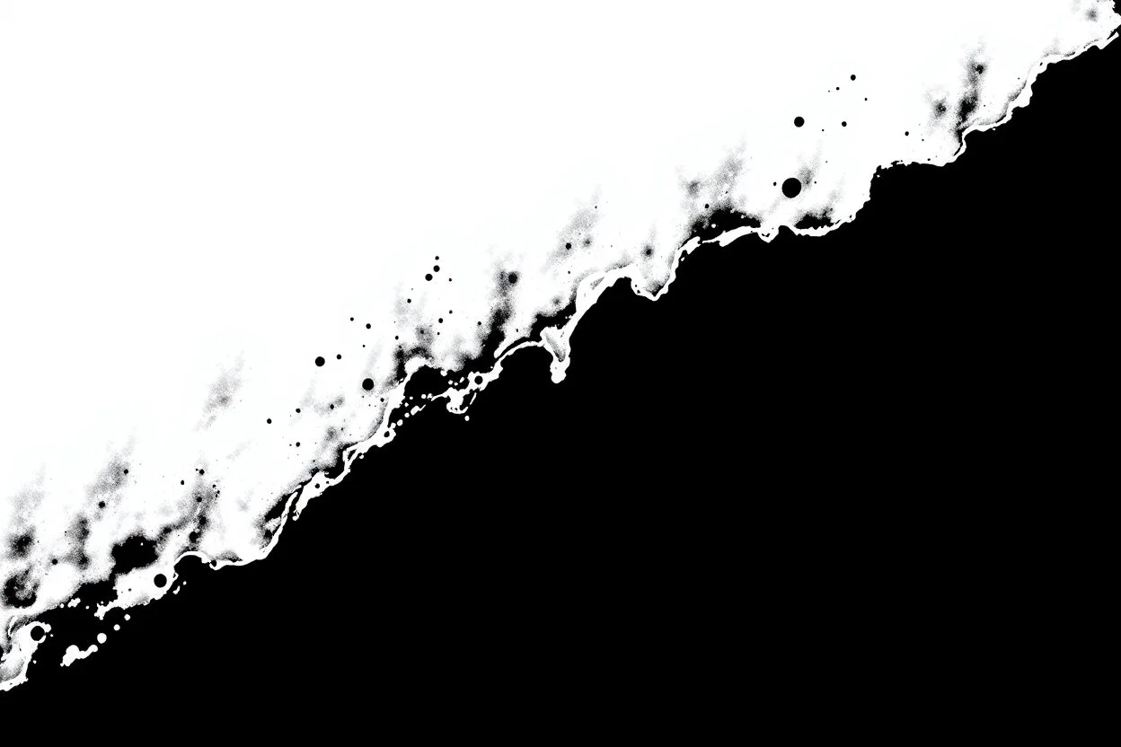 an inky texture creeping from one corner to the opposite, white on black vector