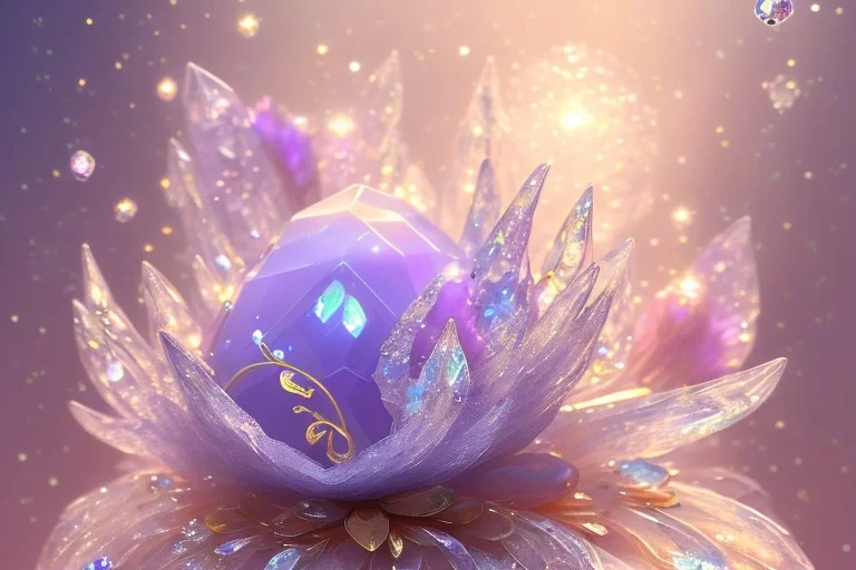 one big crystal subtle flower in a galactic ambiance, transparent petals, delicate colors, in the foreground, with a very little beautiful fairy, full of details, smooth, bright sunshine，soft light atmosphere, light effect，vaporwave colorful, concept art, smooth, extremely sharp detail, finely tuned detail, ultra high definition, 8 k, unreal engine 5, ultra sharp focus