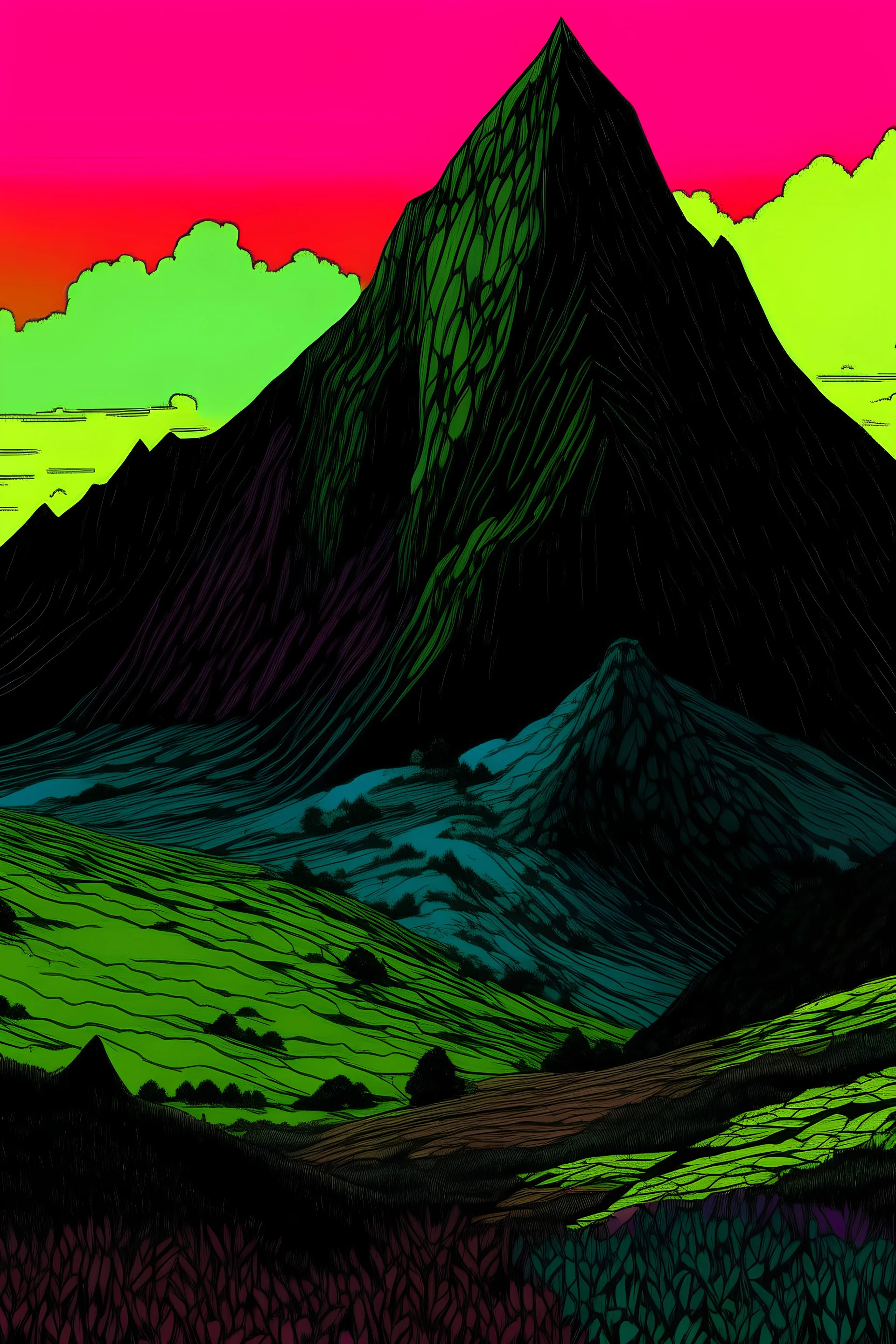 cerro de los 7 colores al estilo de van goth