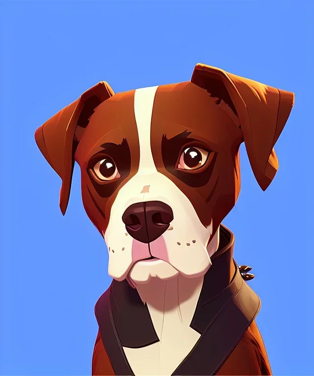 Cute dog, one colour background