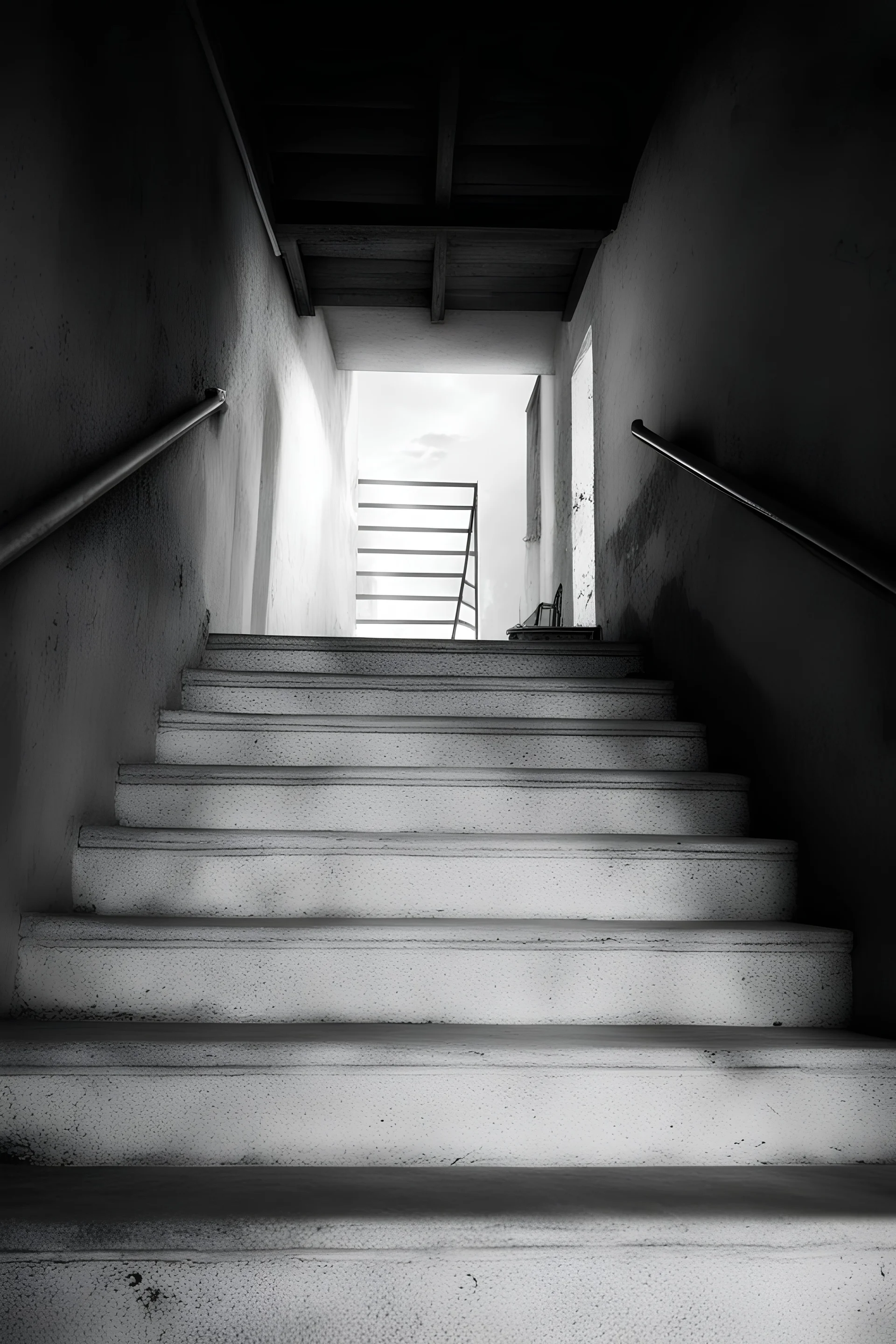 very dirt stairs, cobwebs and shadows