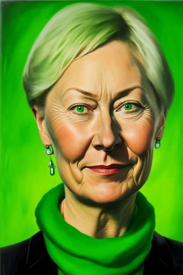 Make me a oil portrait from green party politican in germany