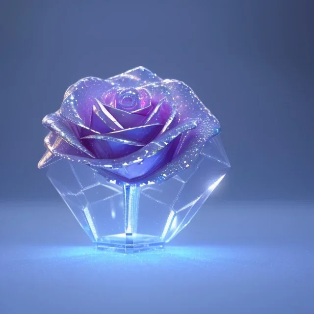 transparent crystal rose, crystallized, cinema lighting, cinema 4d, octane render, 3d render, incrate detailed,fantasy art, photo realistic, shinening light,moonstone crystal bird, iresendent, shine, epic