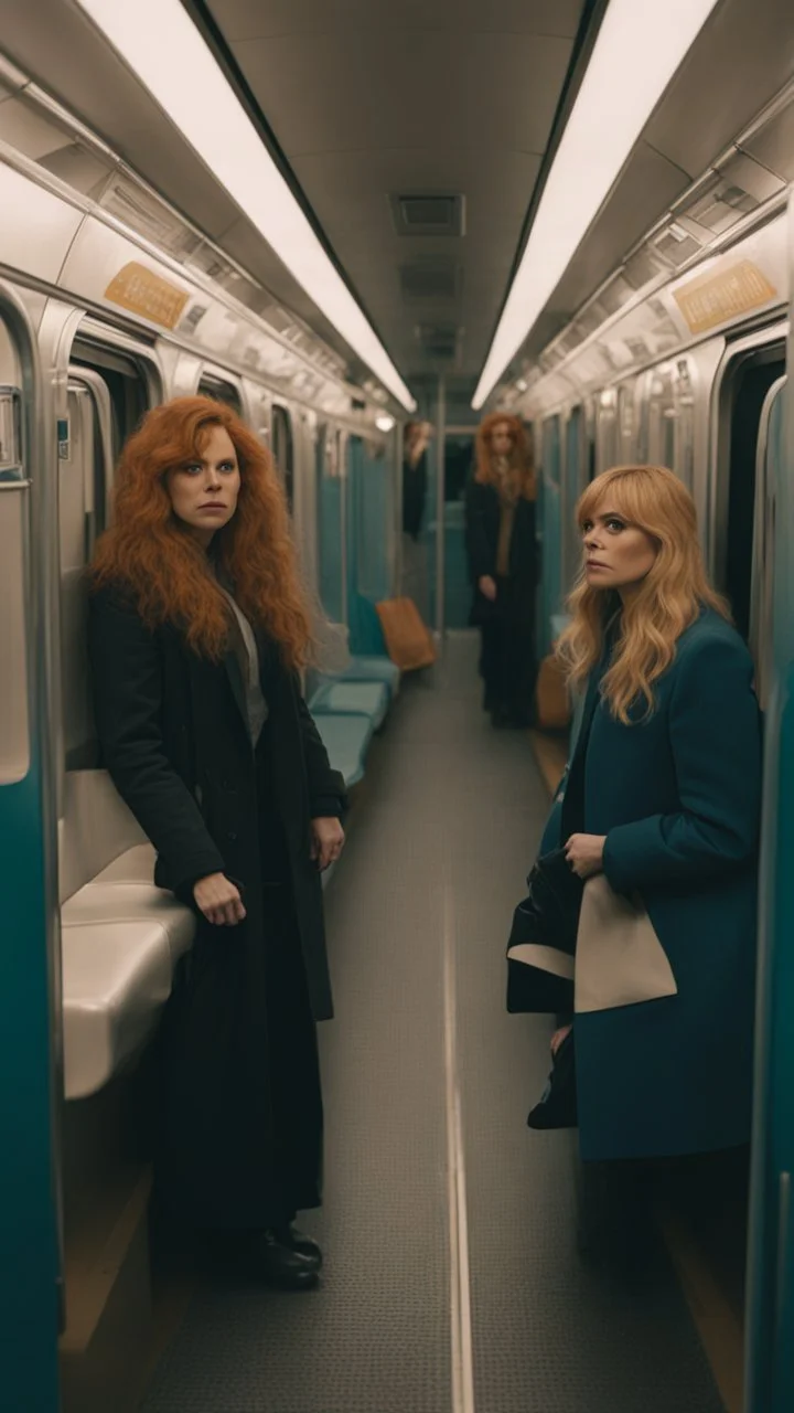[snapshot if Russian Doll TV series by Natasha Lyonne, Leslye Headland, and Amy Poehler, (2019)] Inside subway, an empty coach