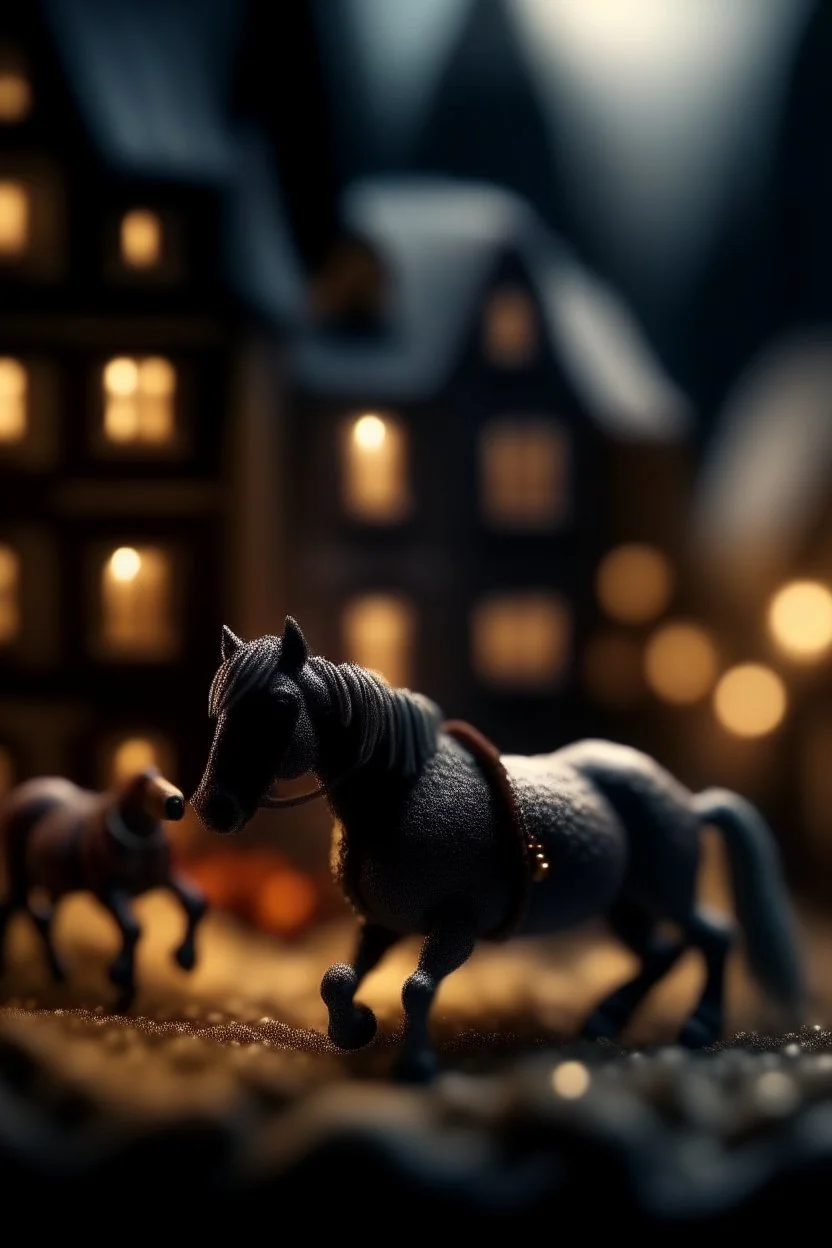 horsing home for xmas, bokeh like f/0.8, tilt-shift lens 8k, high detail, smooth render, down-light, unreal engine, prize winning