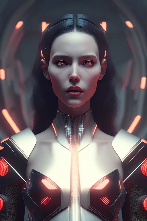 MCU Portrait, Front image, cyberpunk rabbit woman, black red color, latex dress, highly detailed, concept art, smooth, unreal engine 5, god rays, ray tracing, RTX, lumen lighting, ultra detail, volumetric lighting, 3d, finely drawn, high definition, high resolution.