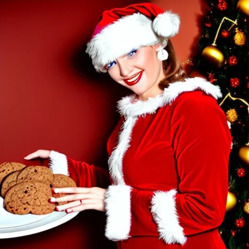 amorous, gorgeous Ms. Claus bringing me cookies