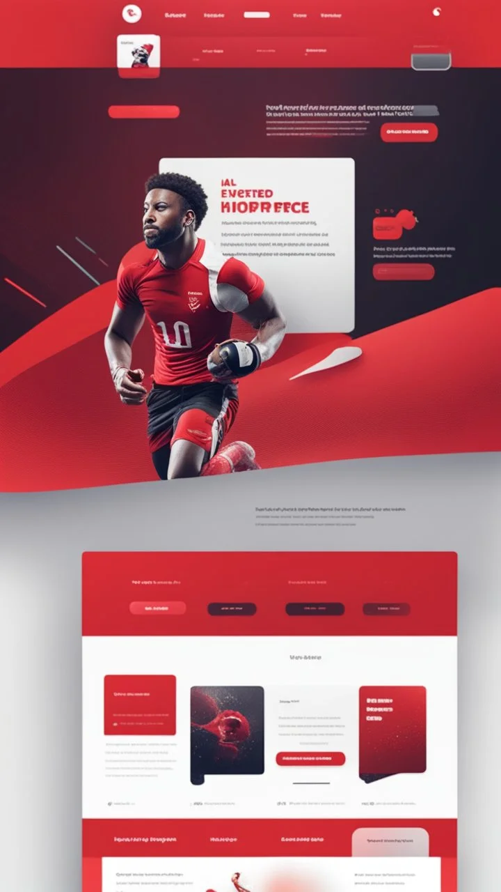 Design a user-friendly and visually appealing landing page for a sport website, prioritizing an intuitive user experience, red colors