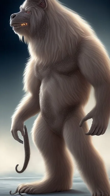 The creature was a large beast who was the size of a horse. Its body was covered with thick shaggy white fur. Its powerful ape-like arms were clawed, and the face resembled a wolf's, but it had no eyes. a long row of furiously breathing nostrils. When summoned to Icewind Dale, it wore a necklace of twenty hands, removed from victims as a part of the summoning ritual.