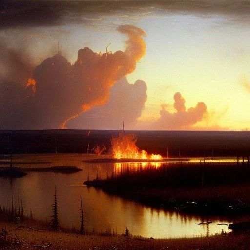 Albert Bierstadt Painting of muskeg in alaska