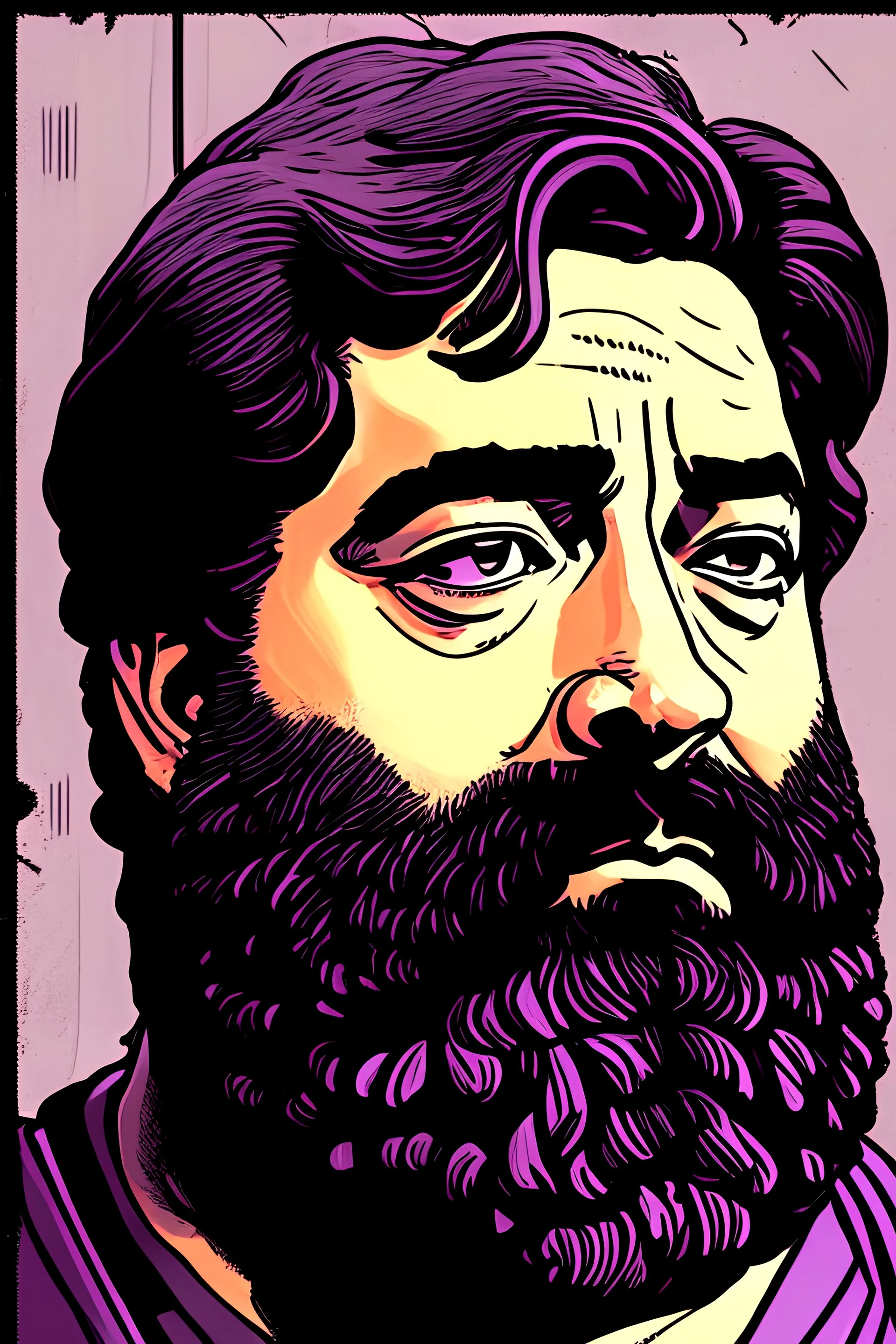 Sargon of Akkad portrait comic book style