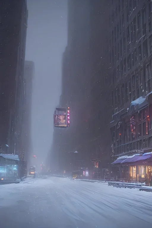 SNOW FALLING ON 1950 NEWYORK STREET