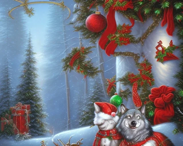 Christmas Wolf Space