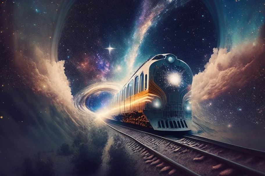 A train going into universe.