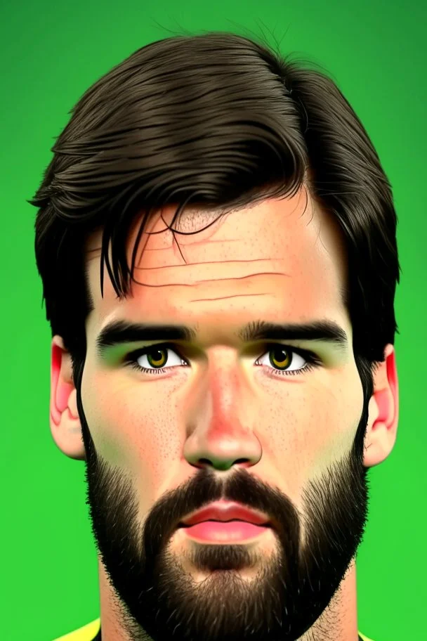 Alisson Becker Brazilian football player cartoon 2d