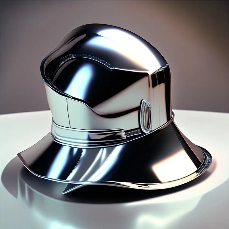 futuristic chrome hat