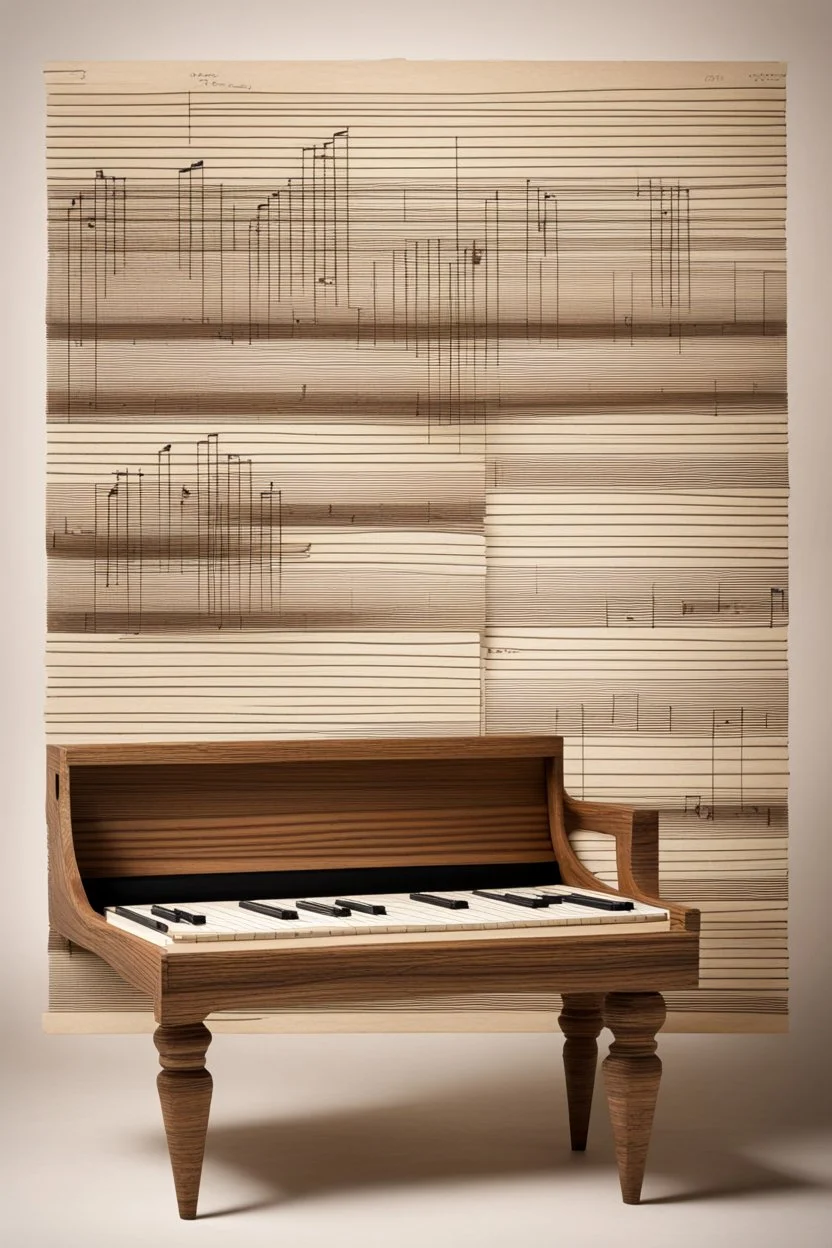 furniture as art in the style of sheet music