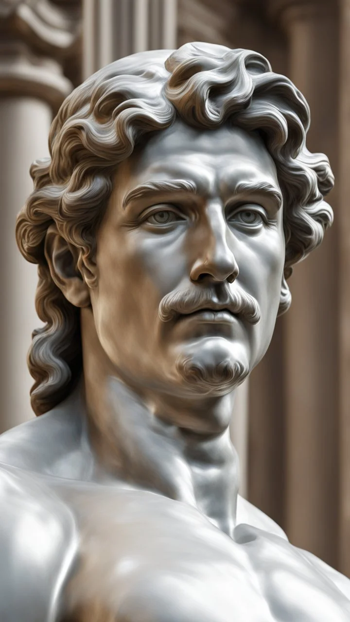 Hyperrealistic 4k image, ultra quality, of Michelangelo's David sculpture