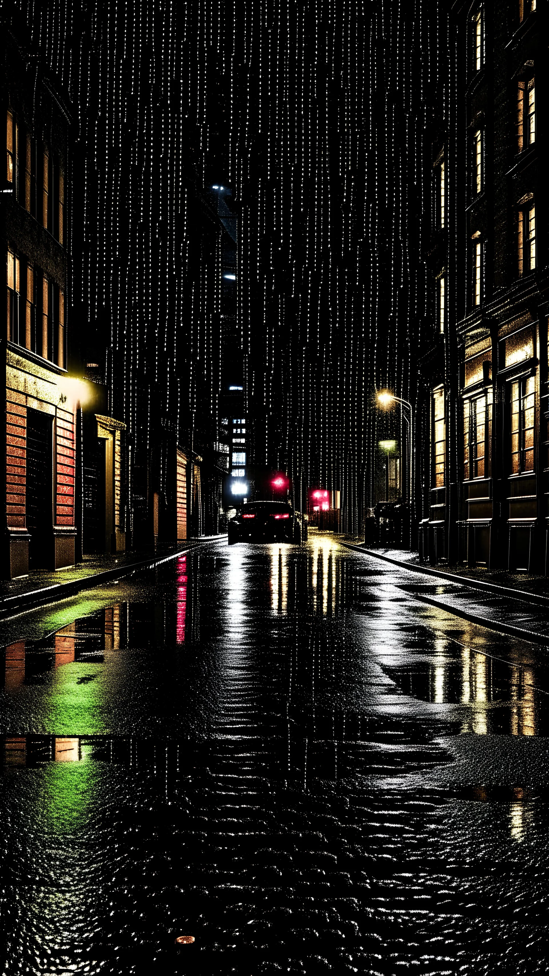 city, dark, rain, light