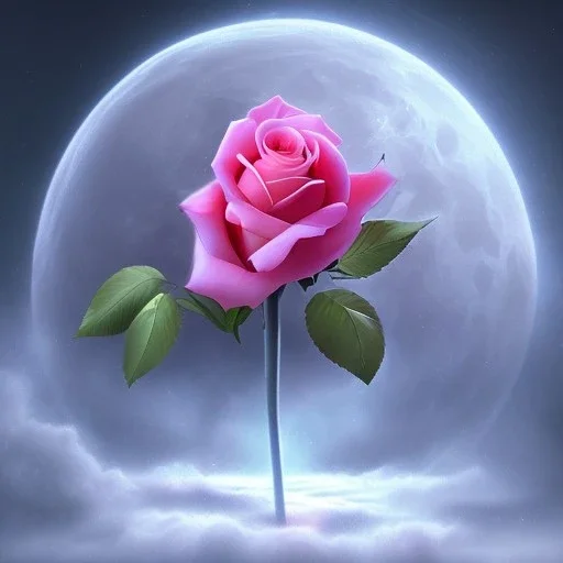 beautiful rose in moonlight