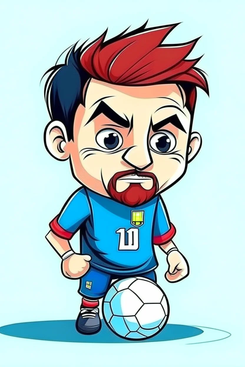 messi football player ,cartoon 2d