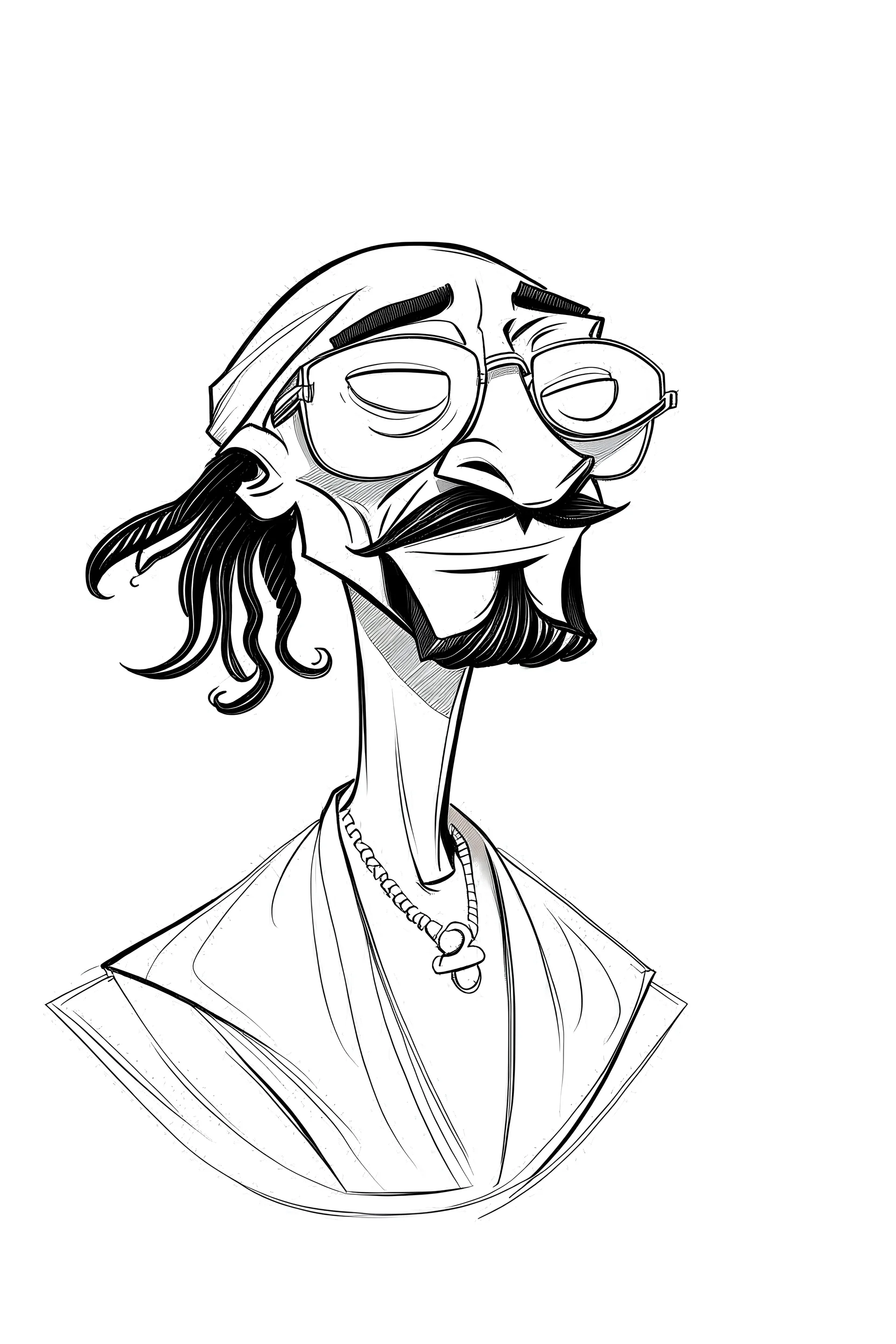 sketch of caricature Snoop Dog in the style of Magnus