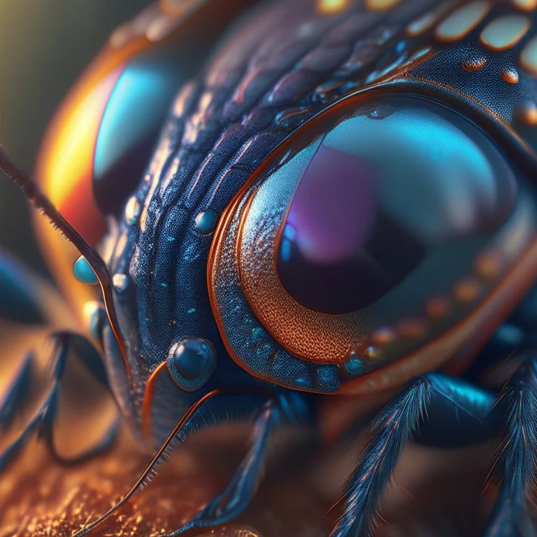 close-up macro photography of a beautiful bug, centered, ultra realistic, artstation, unreal engine 5, octane render , close up portrait photo by Annie Leibovitz, film, studio lighting, detailed skin