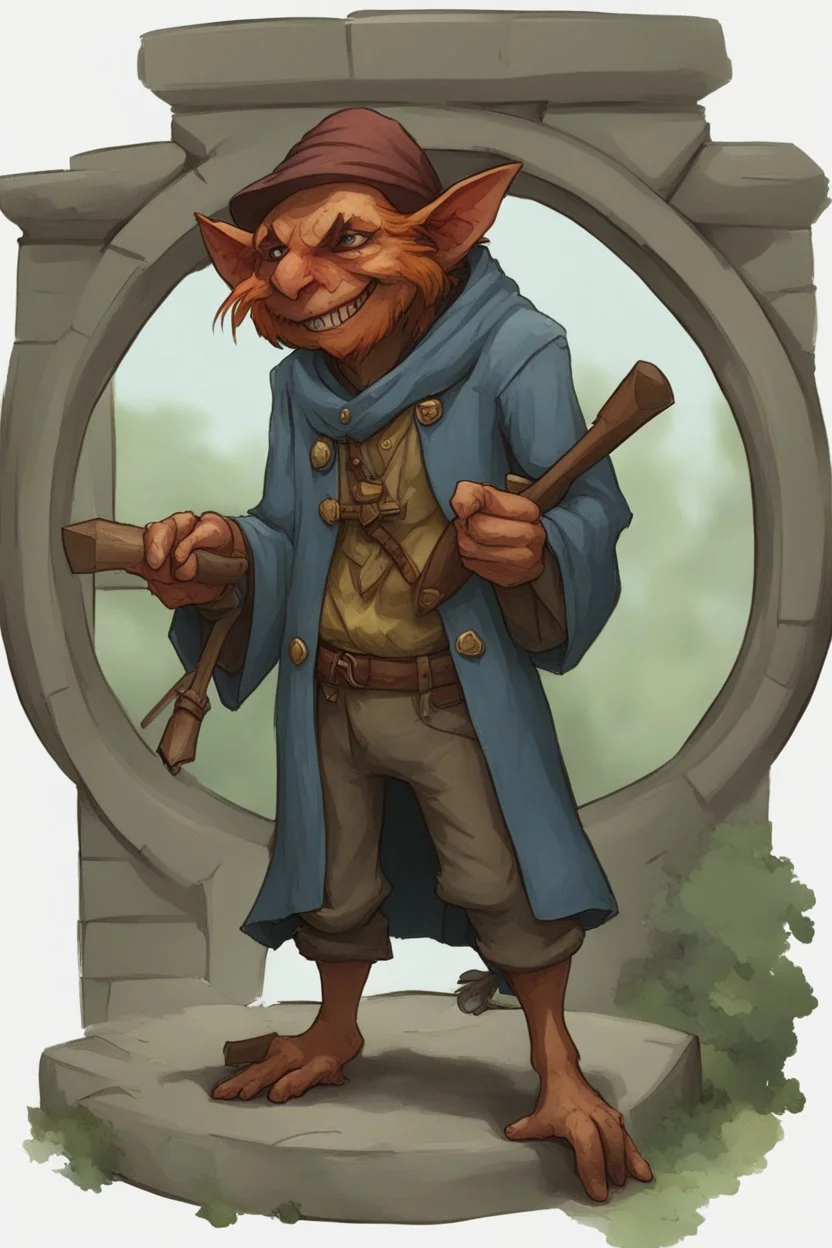 A DnD character. A Hobgoblin merchant.