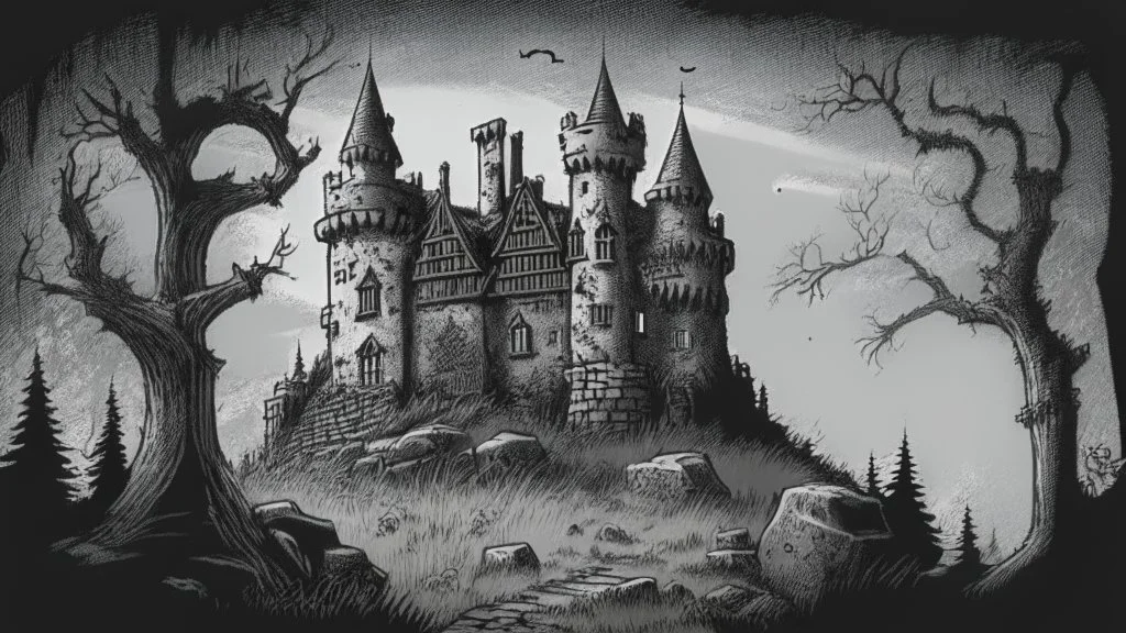 Vampire castle, comic style