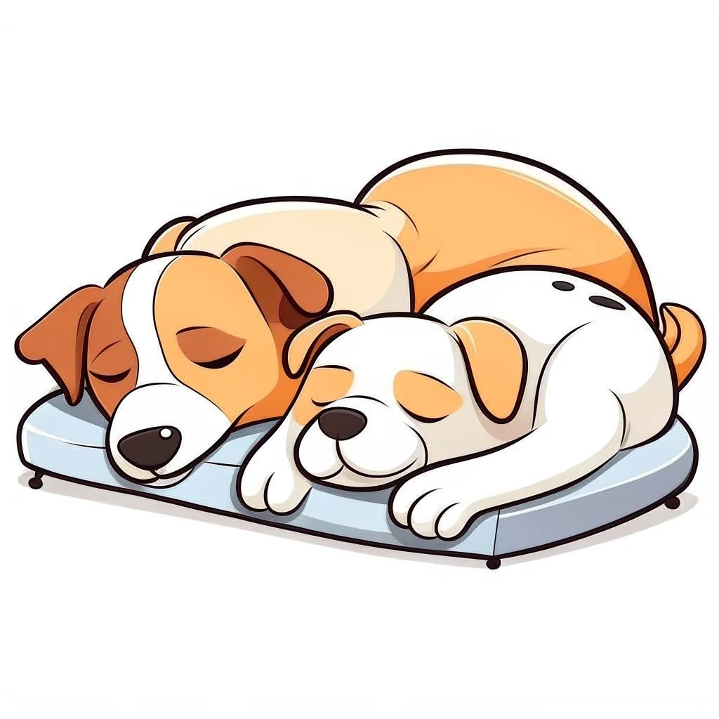 2 Dogs sleeping cartoon