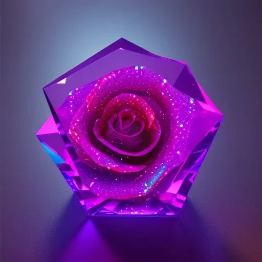 transparent multicolor crystal rose