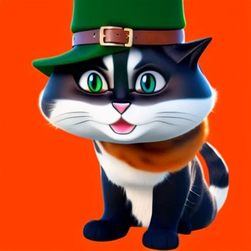 retrato cuerpo entero Gato con Botas con sombrero y espada dreamworks style 8k