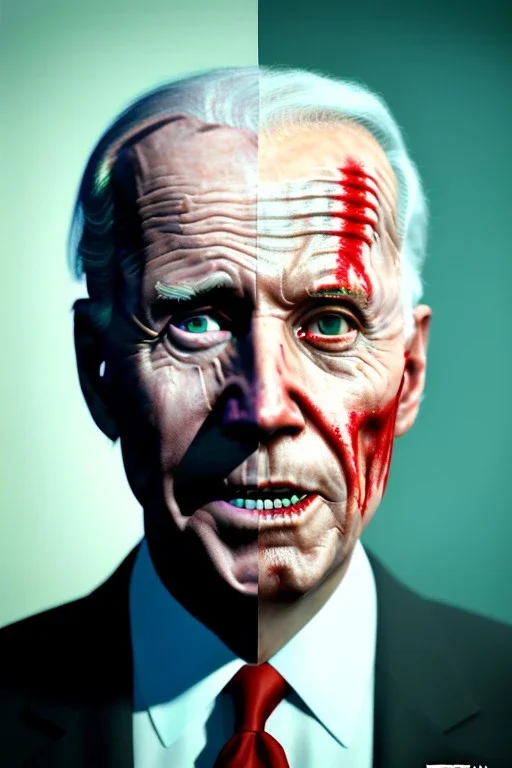 Ultra realistic image, joe biden zombie, zombie performance, skull, grey glow eyes. green blood, torn arm, night, walking twisted, waist up view, thriller style, dark ambient, highly detailed, White House background, concept art, unreal engine 5, god rays, ray tracing, RTX, lumen lighting, ultra detail, volumetric lighting, 3d, finely drawn, high definition, high resolution.