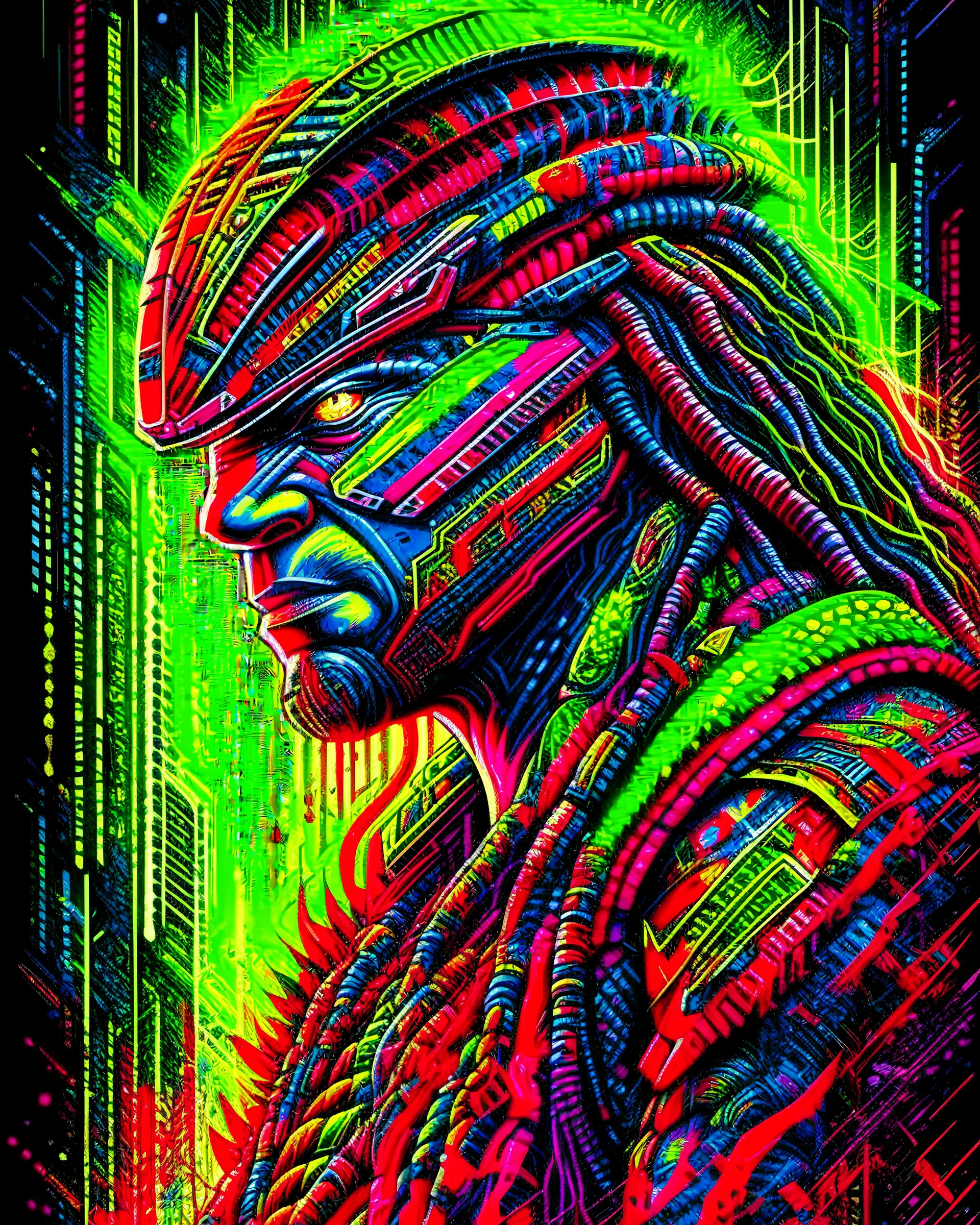 Predator, Optimex 3560, concept art, digital painting, suprematism, pop art, hyper detailed, ko young hoon, kilian eng, airbrush, isometric 3d, beautiful watercolor painting, realistic, detailed, painting by olga shvartsur, svetlana novikova, fine art, soft watercolor, beautiful, colorful, cosmic, futuristic, detailed, golden hour, iridescent, vibrant, mark brooks, frank frazetta, david mann, kilian eng, jeff koons, digital painting, hyperrealism, surrealism, octane render, trending on artstatio