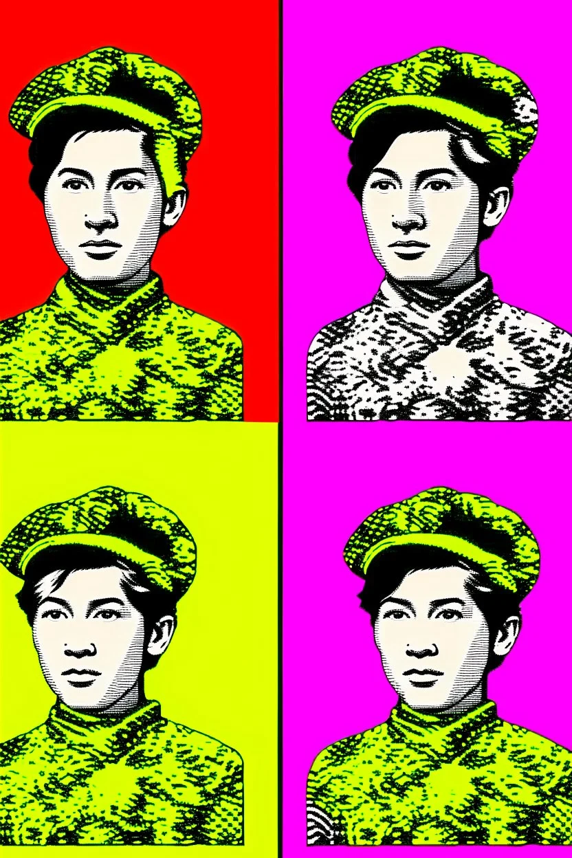 cultural revolution in the England with the king in the style of andy warhol