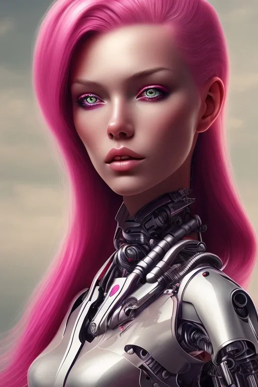 cyborg, pink hair,seven