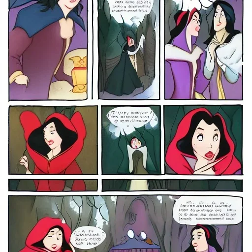 Snow White meets a witch selling poisoned apples