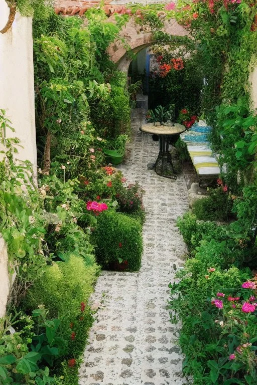 A tiny secret Mediterranean garden