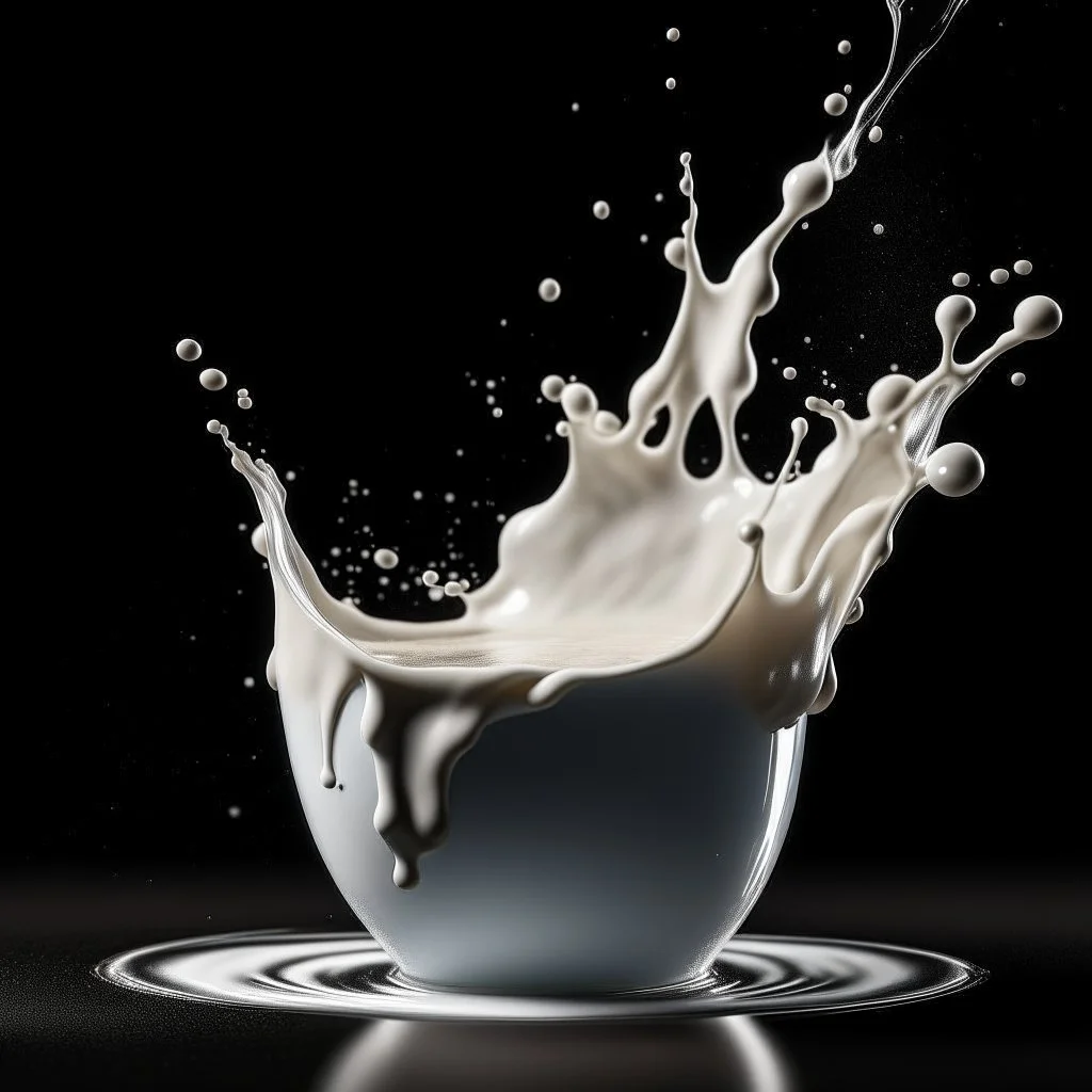 milk splash to a cup