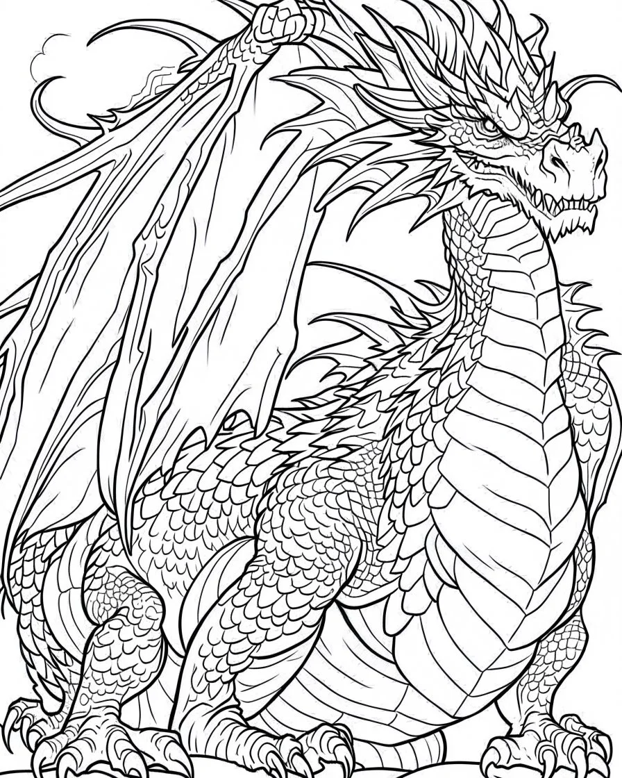 That really massive dragon coloring page