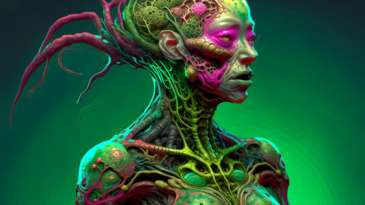 an immensely fertile, parasitized, woman. fecund brood-bearing 8k warped human form, prominently, artful, digital art trending on artstation 8k high res